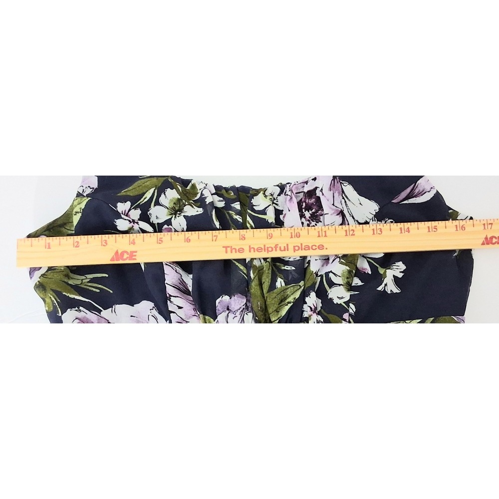 Connected Apparel Dress Size 6 Navy Purple Floral Sleeveless Lined Pre-owned - Picture 9 of 11